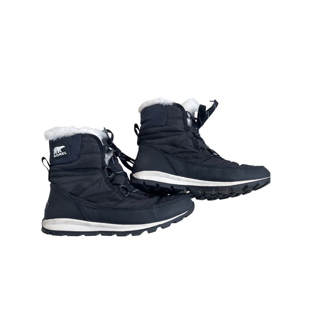 Sorel Women's 6.5 Whitney Faux Fur Quilted Lace Up Insulated Winter Snow Boots - Picture 4 of 7